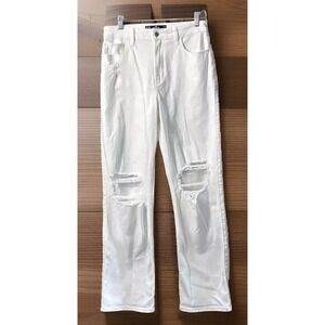 Women's Hollister Ultra High Rise‎ Dad Jeans Sz 29/9 Distressed White Jeans